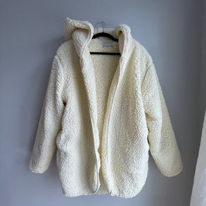 Urban Outfitters Cream Fuzzy Blanket Jacket Size M/L